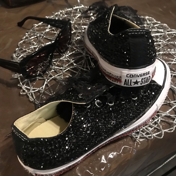 Converse Shoes - Blinged Out Black Jeweled Converses